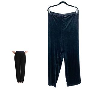 Woman Within Black Velour Pull-On Pants Slacks Size 2X Parties Glam